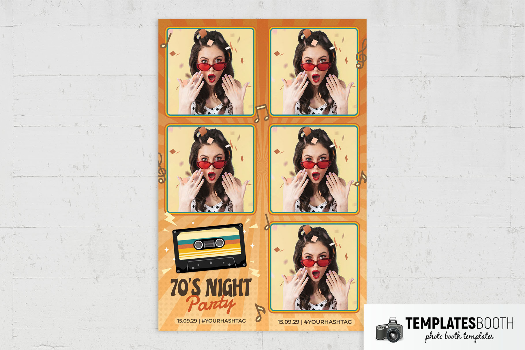 70s Night Party Photo Booth Template