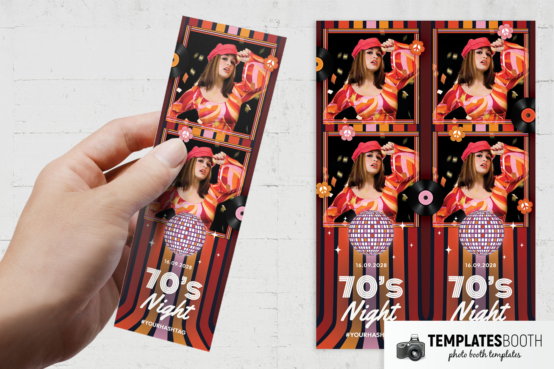 70s Night Photo Booth Template