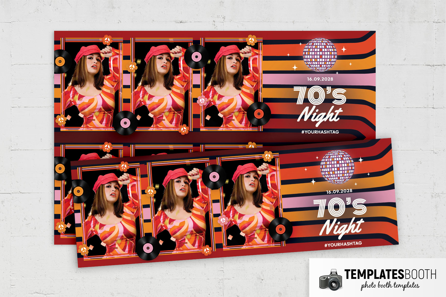 70s Night Photo Booth Template