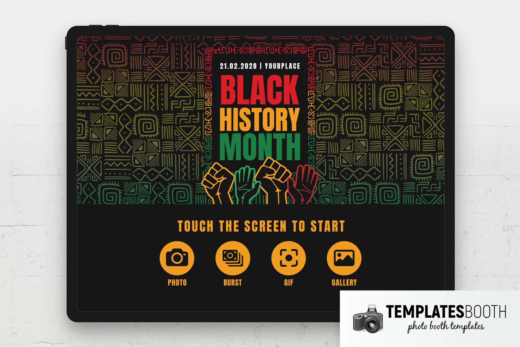 Black History Month Photo Booth Welcome Screen