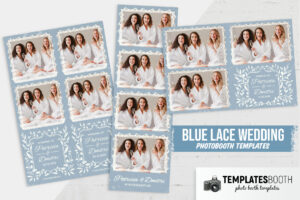 Blue Lace Wedding Photo Booth Template