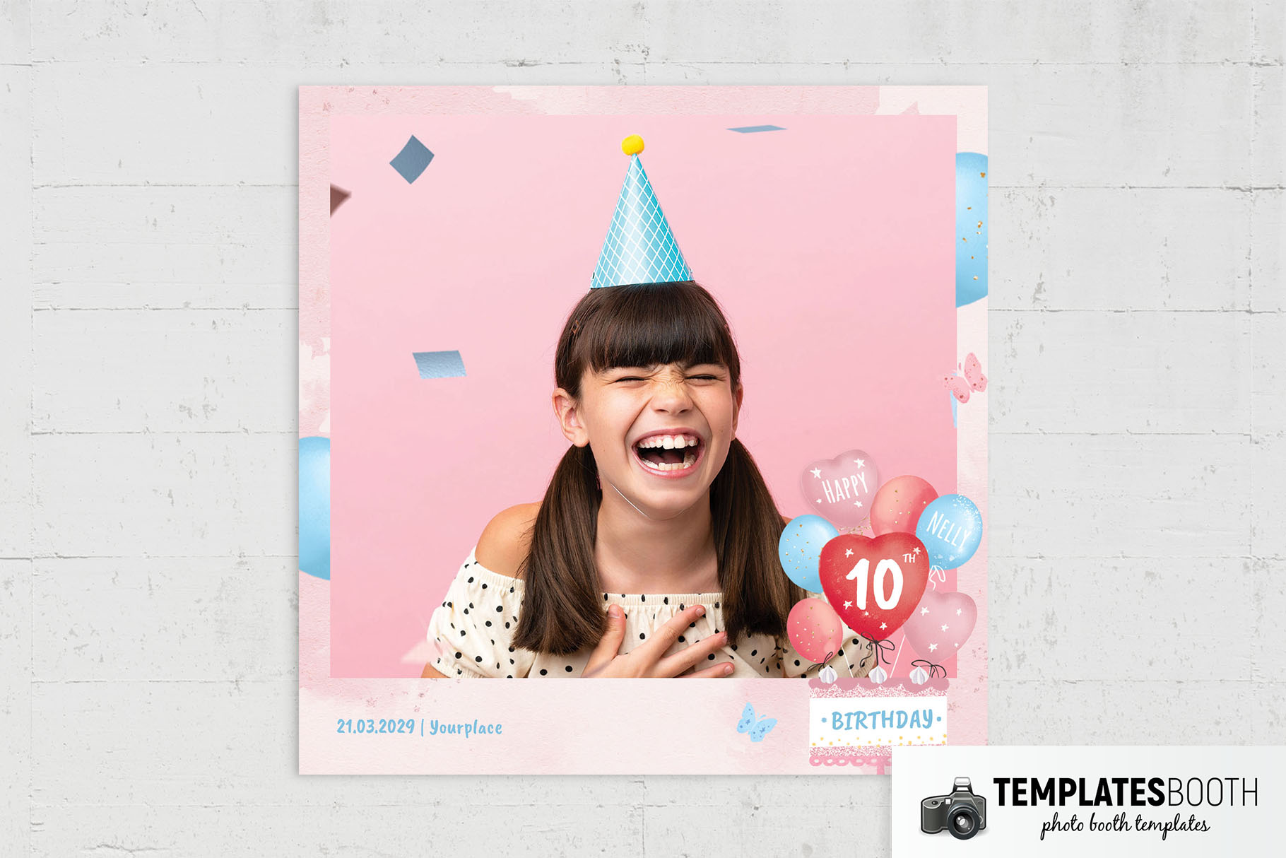Girl's Birthday Photo Booth Template