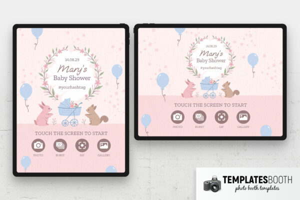 Pink Baby Shower Photo Booth Template - TemplatesBooth