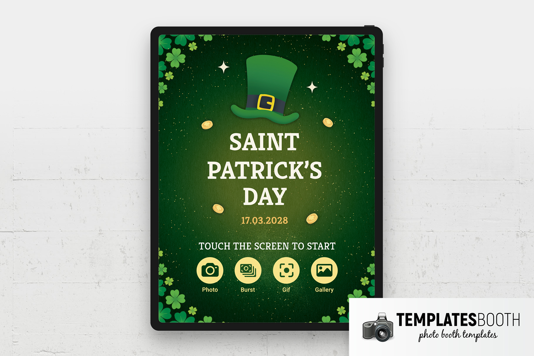 St. Patrick Day Photo Booth Welcome Screen