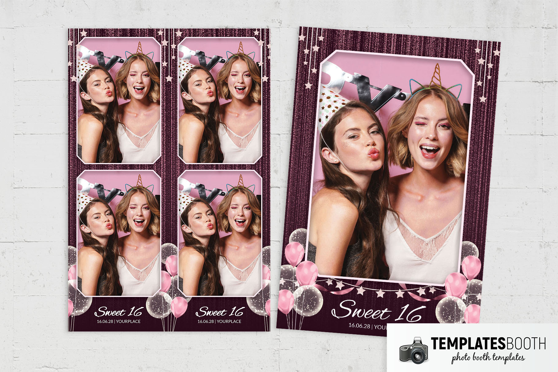 Sweet 16 Photo Booth Template