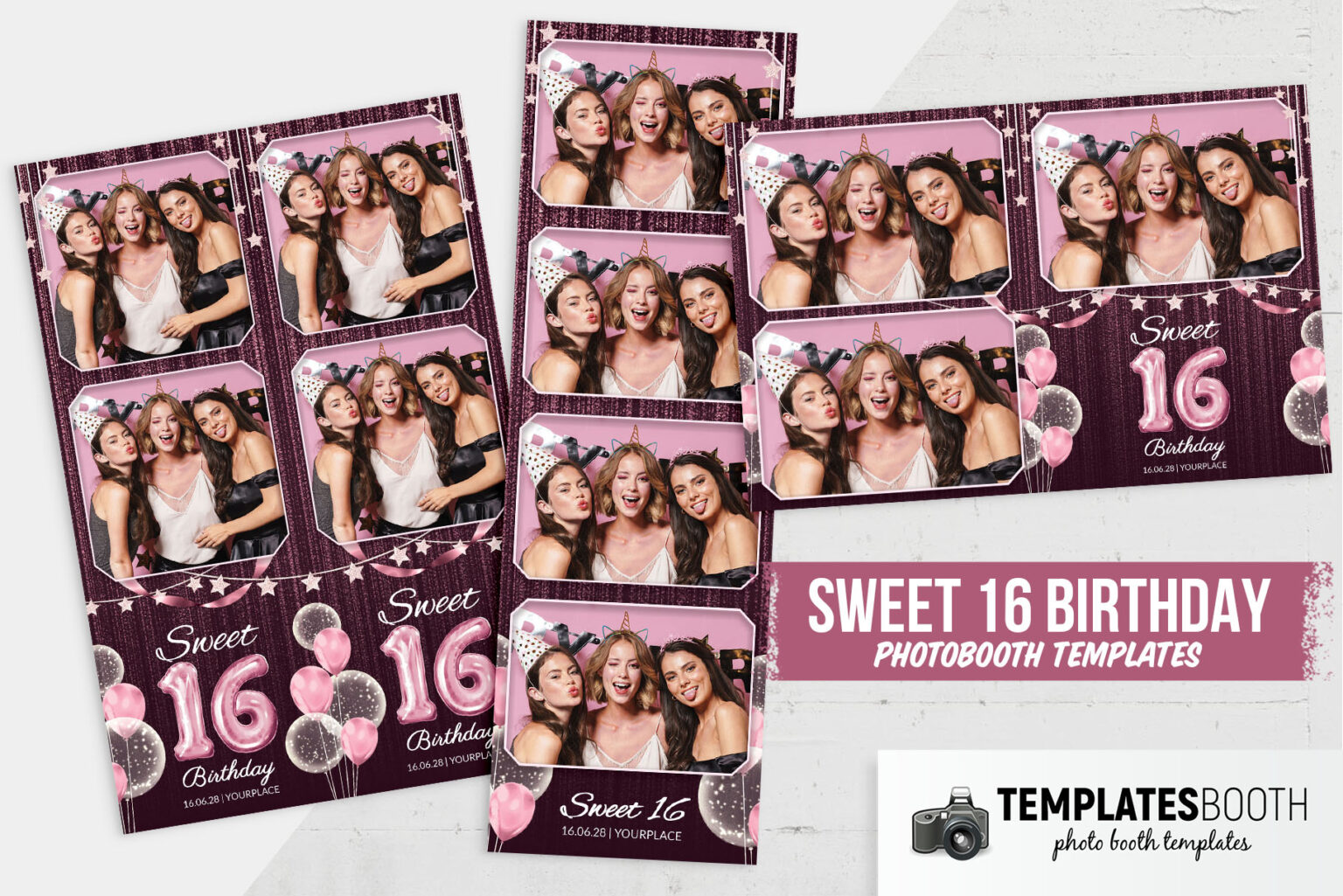Sweet 16 Photo Booth Template Archives TemplatesBooth