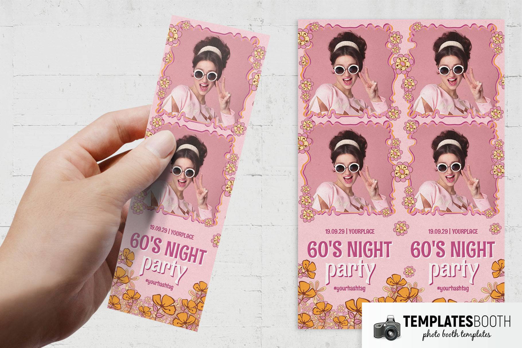 60s Night Photo Booth Template
