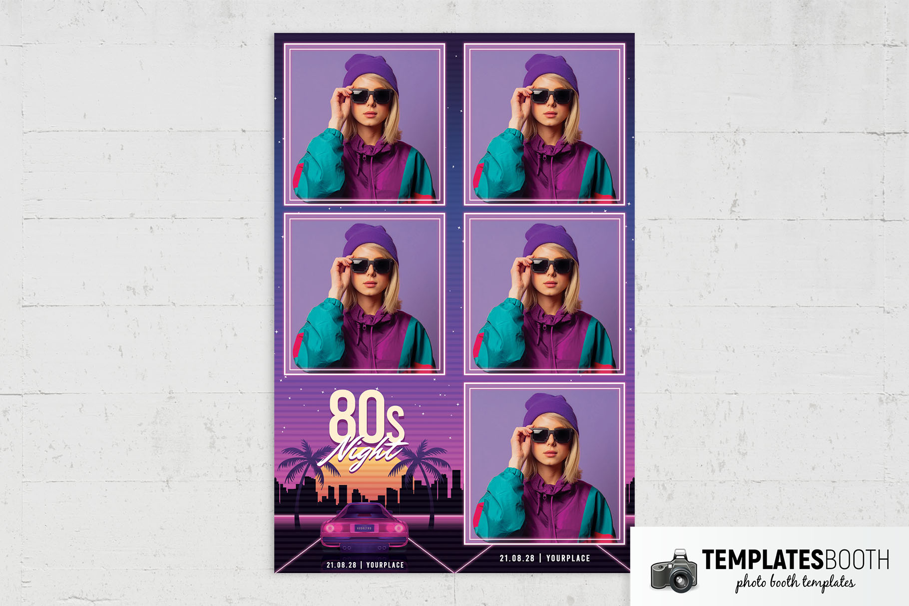 80's Night Photo Booth Template