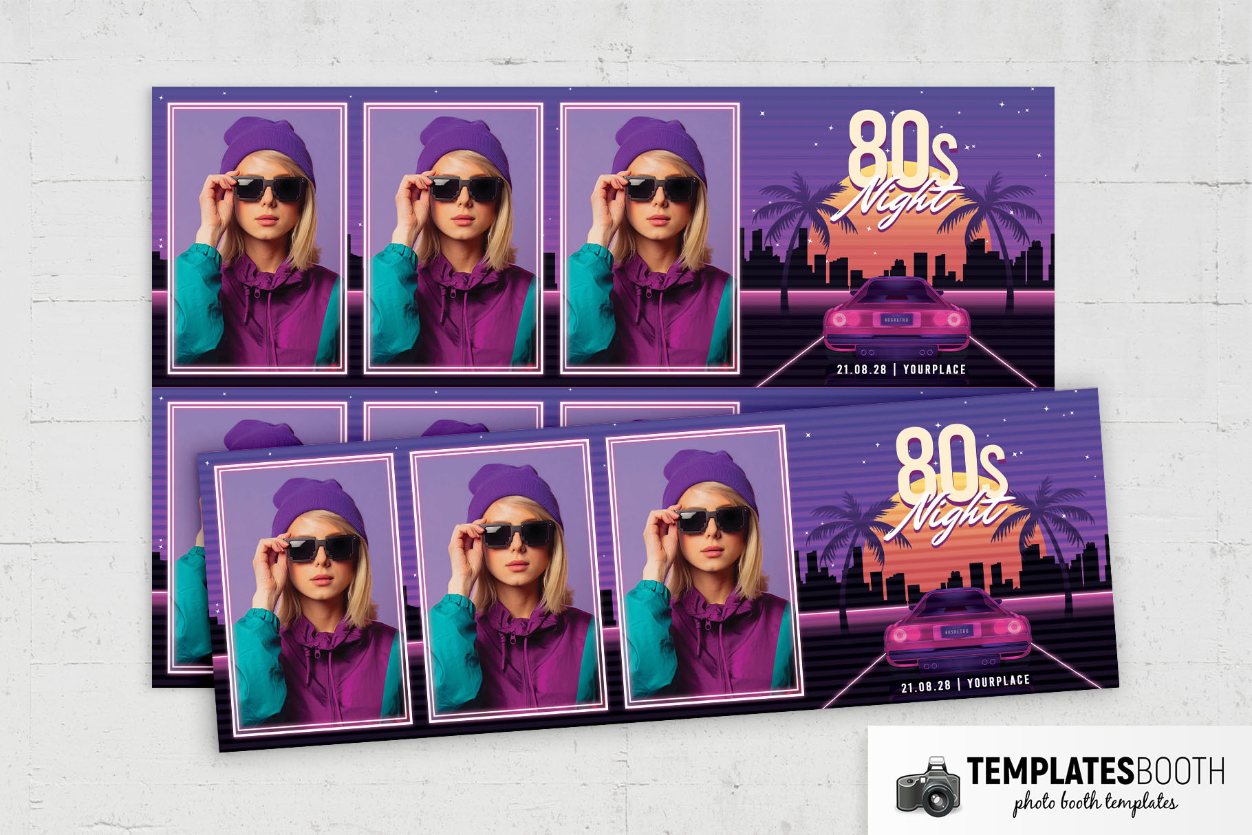 80's Night Photo Booth Template