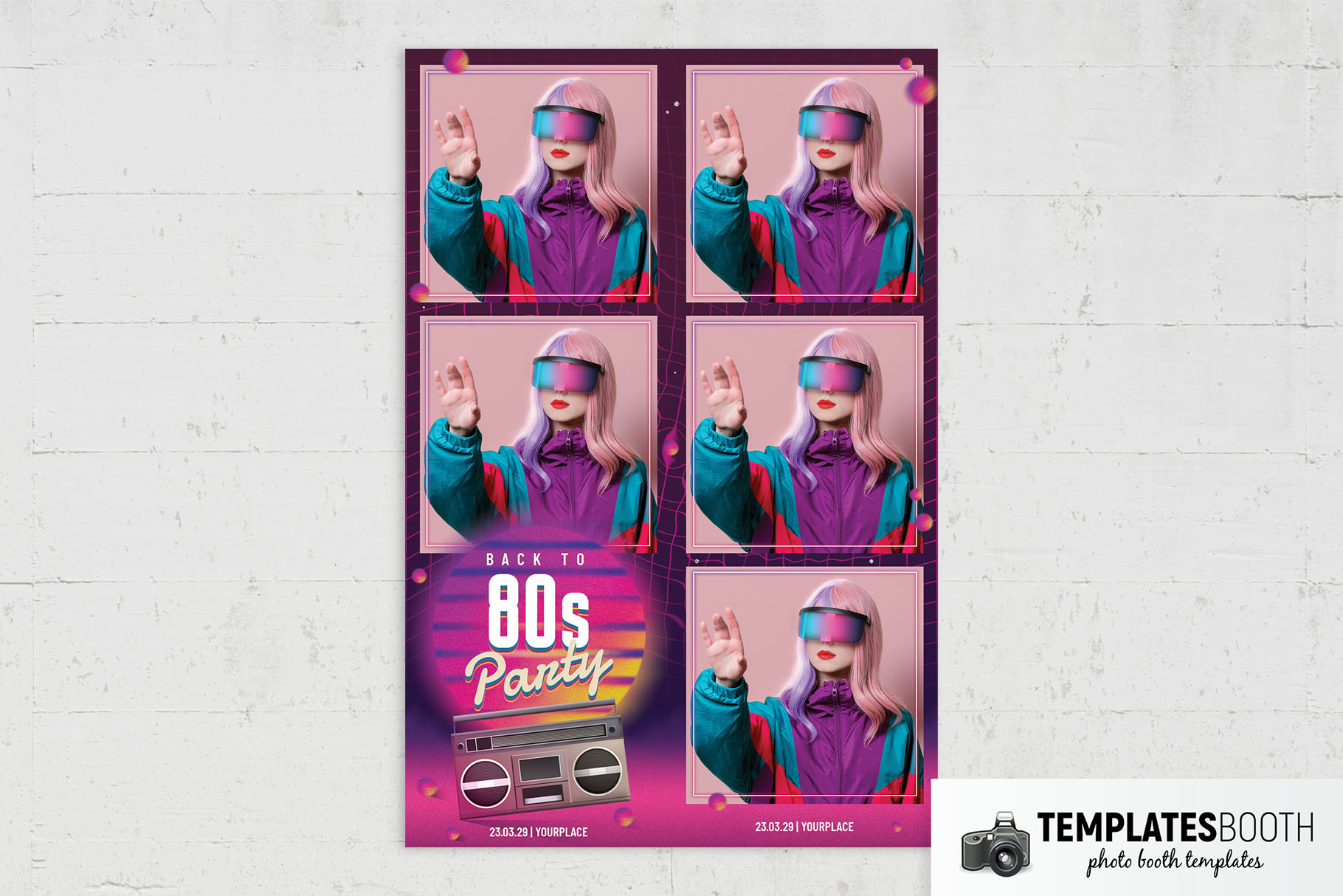 80s Party Photo Booth Template