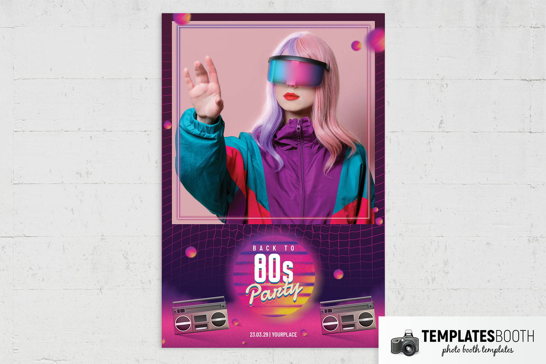 80s Party Photo Booth Template