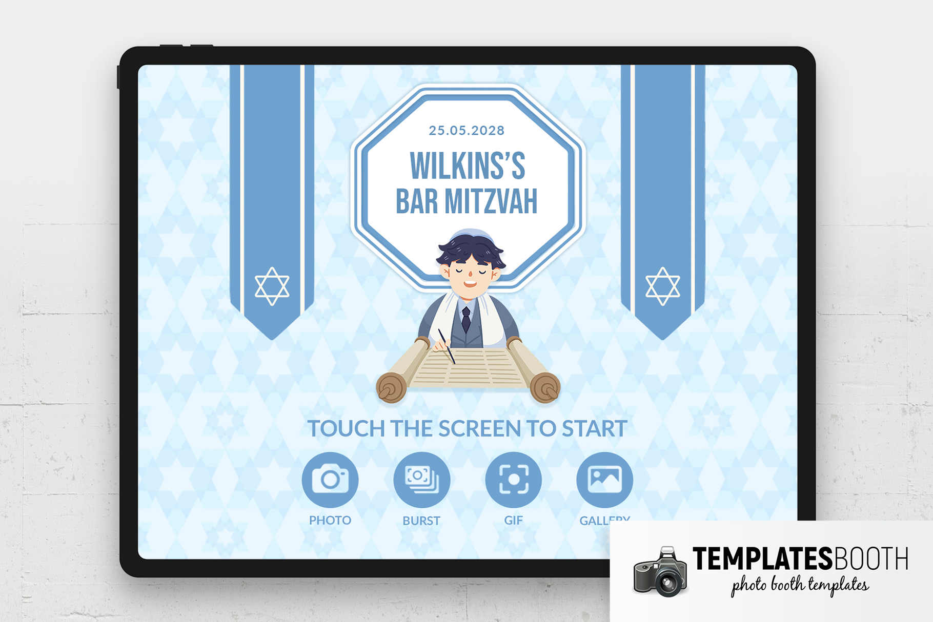 Bar Mitzvah Photo Booth Welcome Screen (écran de bienvenue)