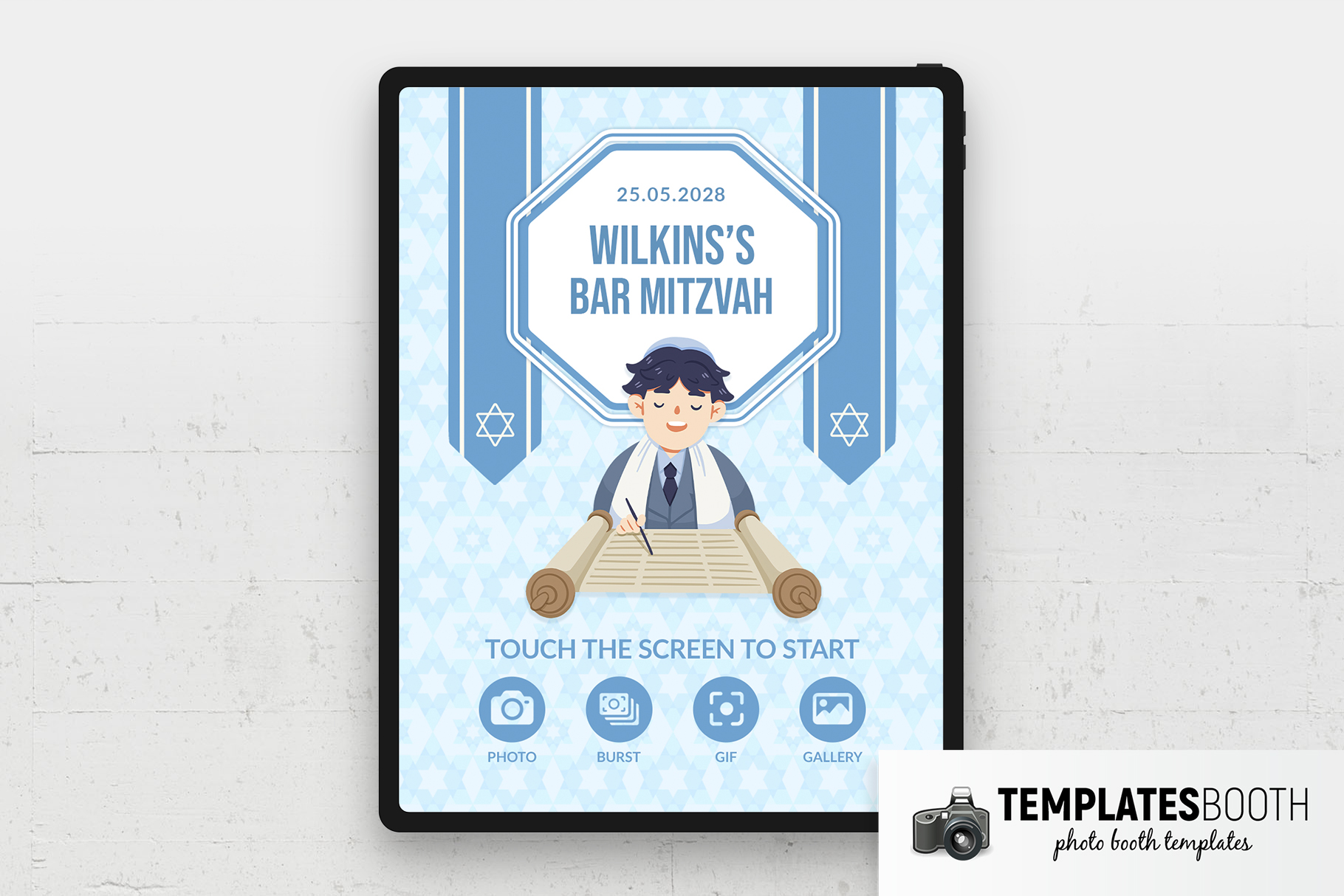Bar Mitzvah Photo Booth Welcome Screen
