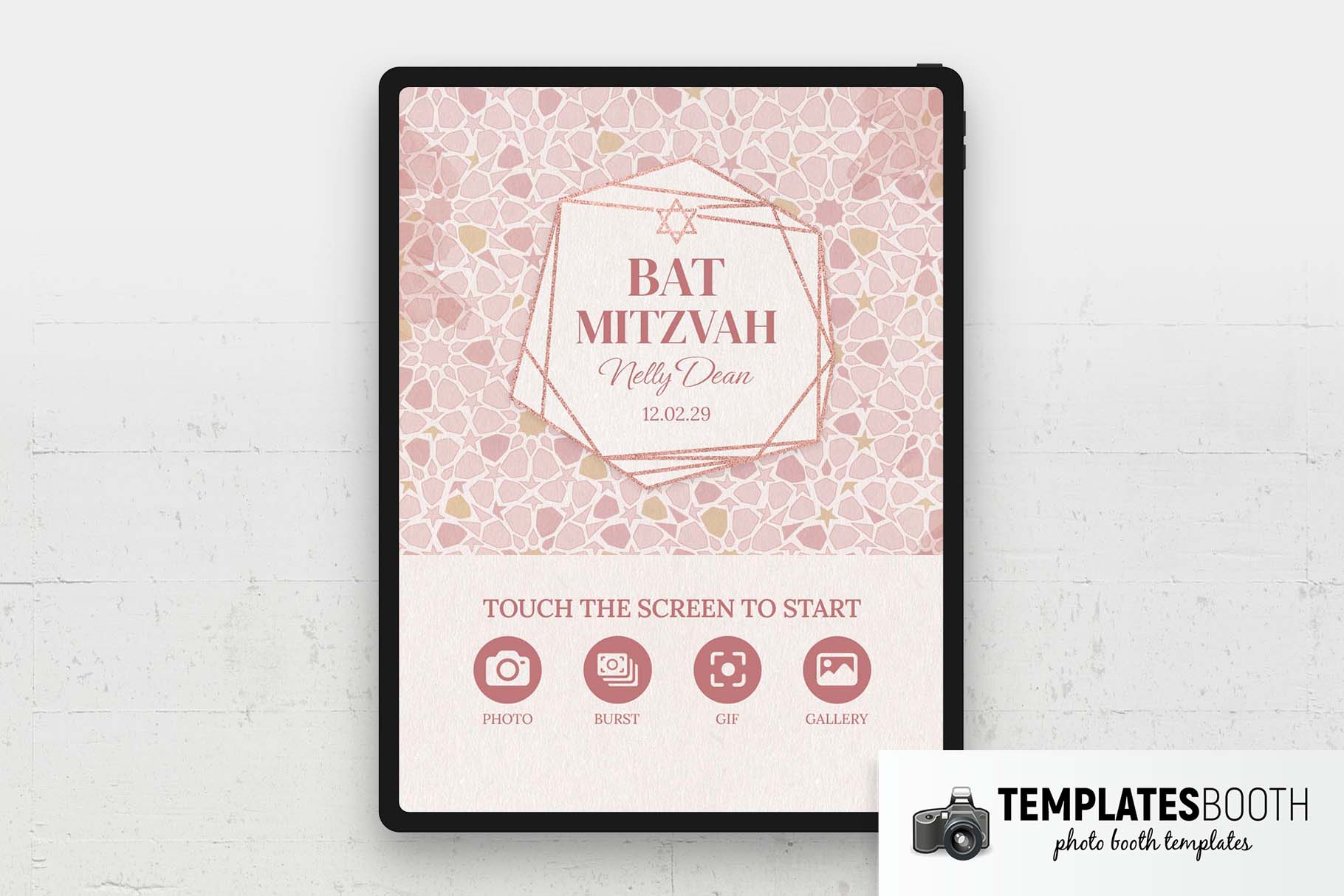 Bat Mitzvah Photo Booth Welcome Screen