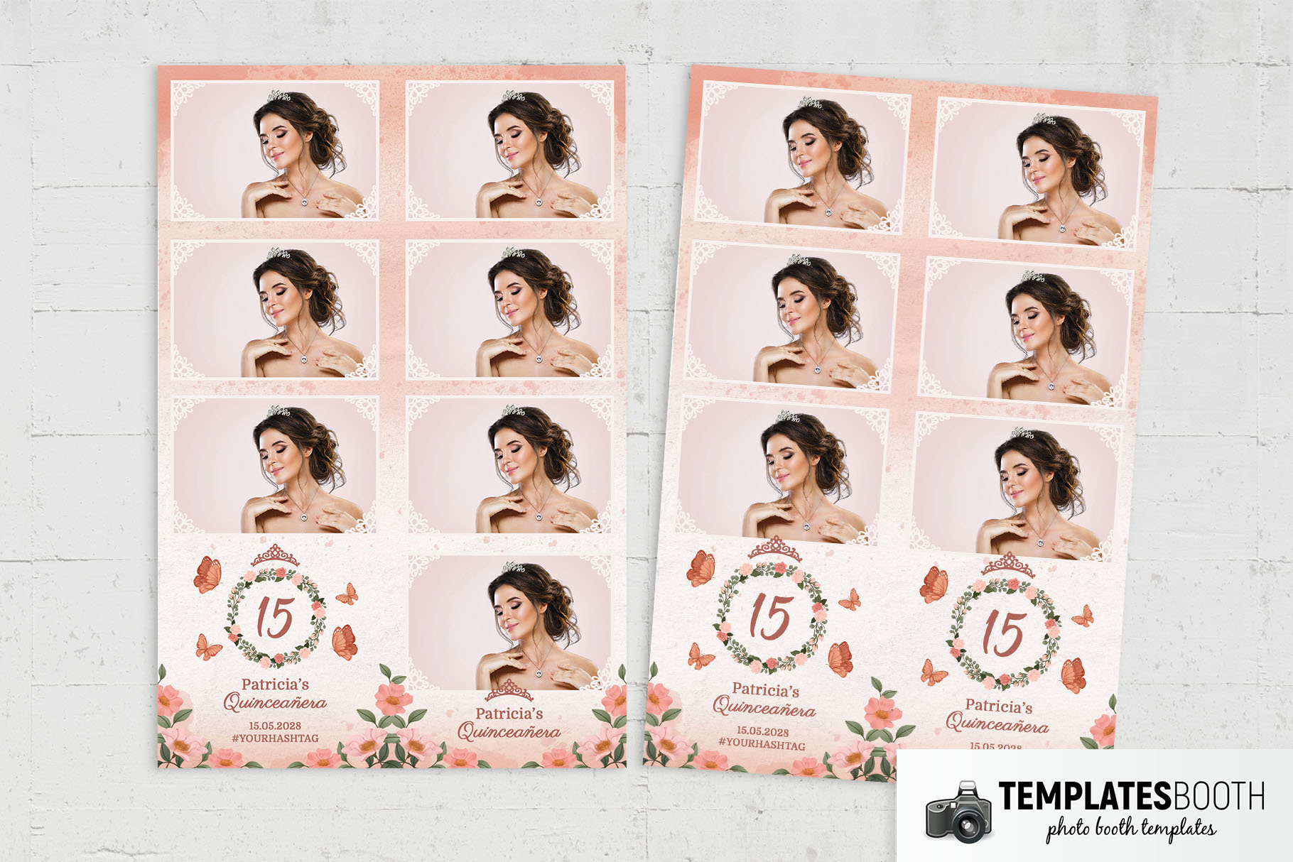 Floral Quinceañera Photo Booth Template