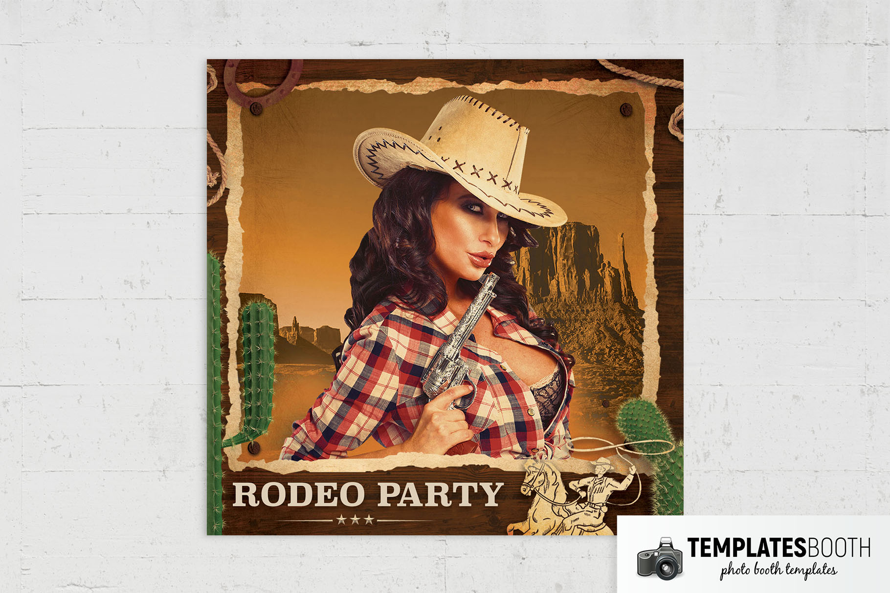 Modèle de Cabine Photo Rodeo Cowboy