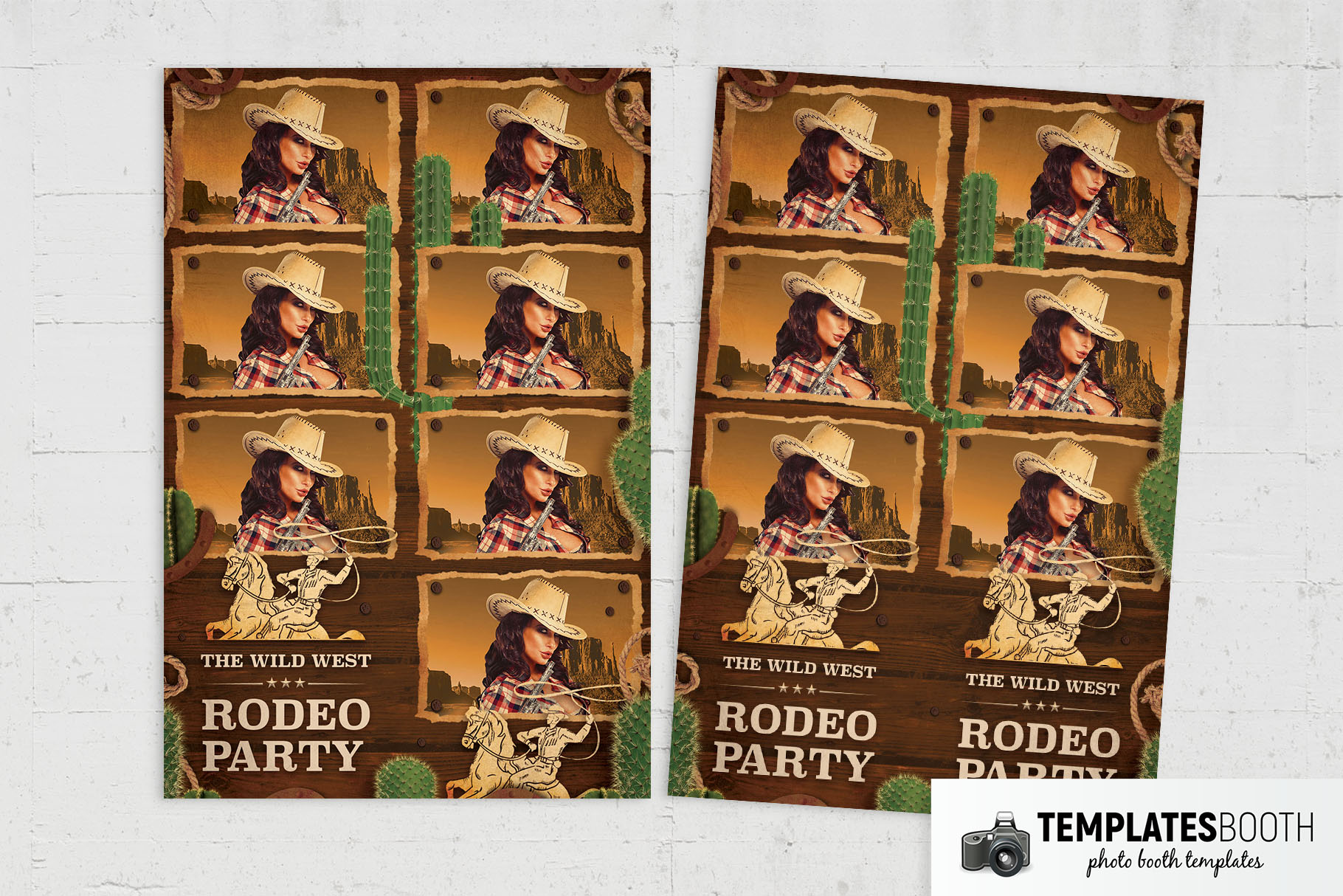 Modèle de Cabine Photo Rodeo Cowboy