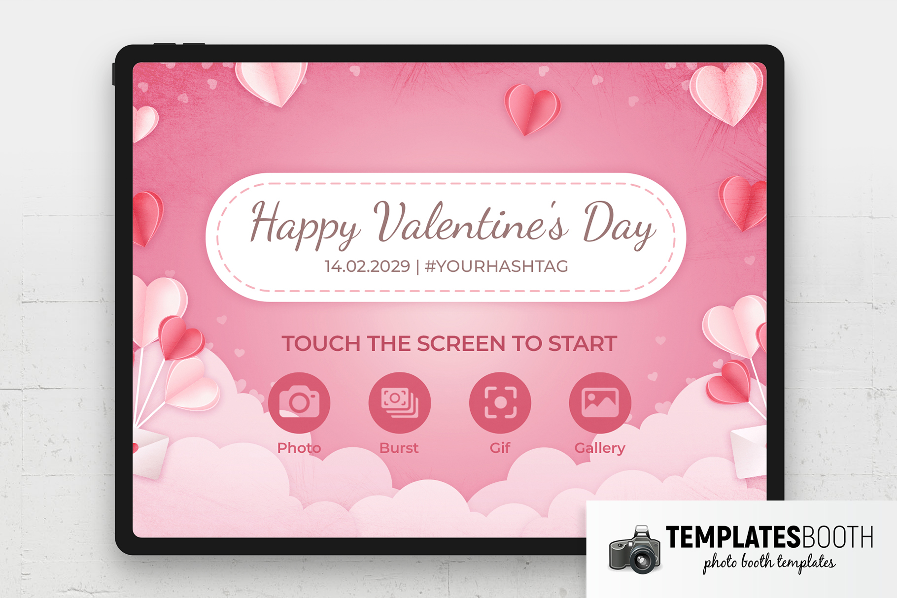 Valentine's Day Photo Booth Welcome Screen