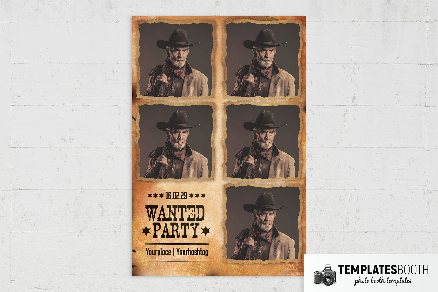 Wanted Poster Photo Booth Template