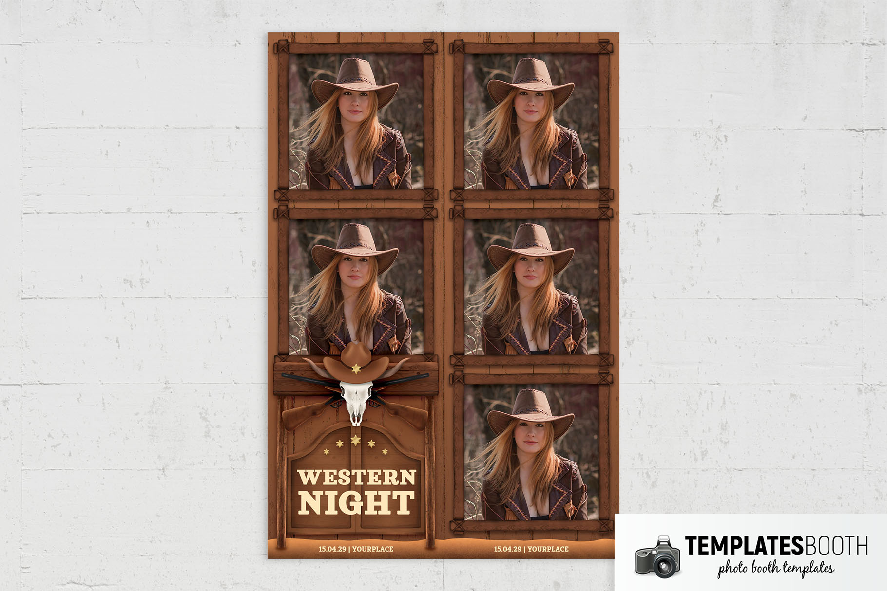 Western Night Photo Booth Template