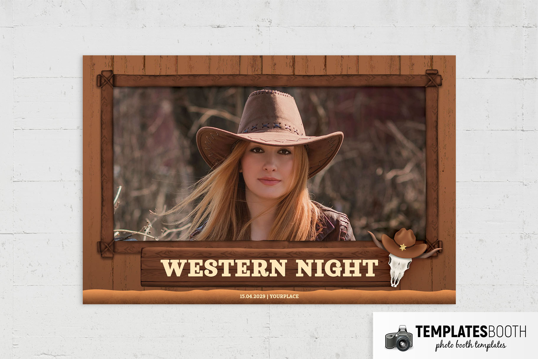 Western Night Photo Booth Template