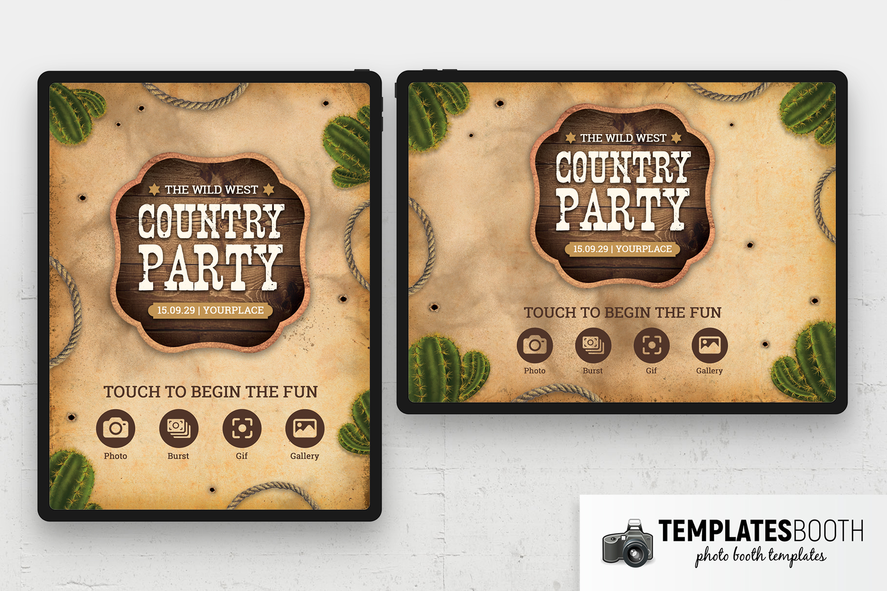 Country & Western Photo Booth Welcome Screen