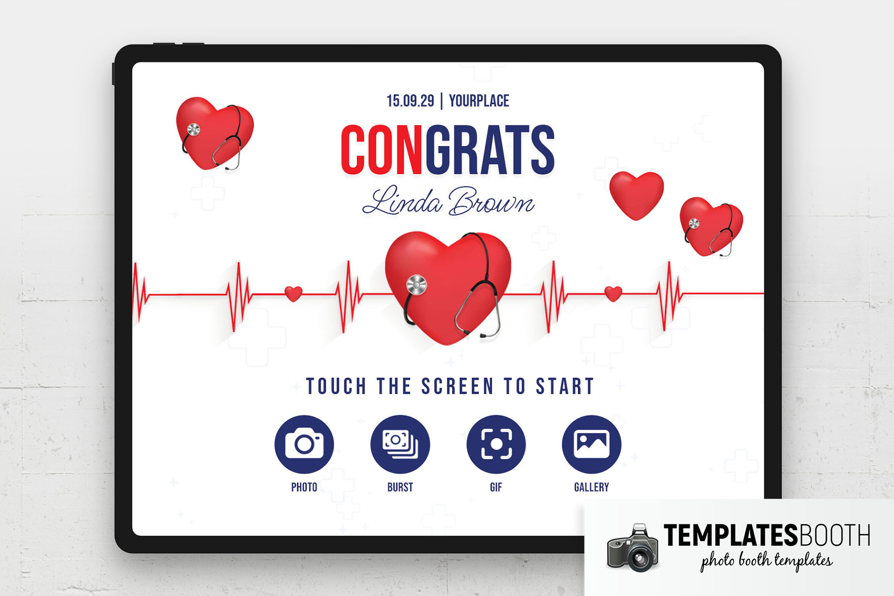 Medical Theme Photo Booth Welcome Screen