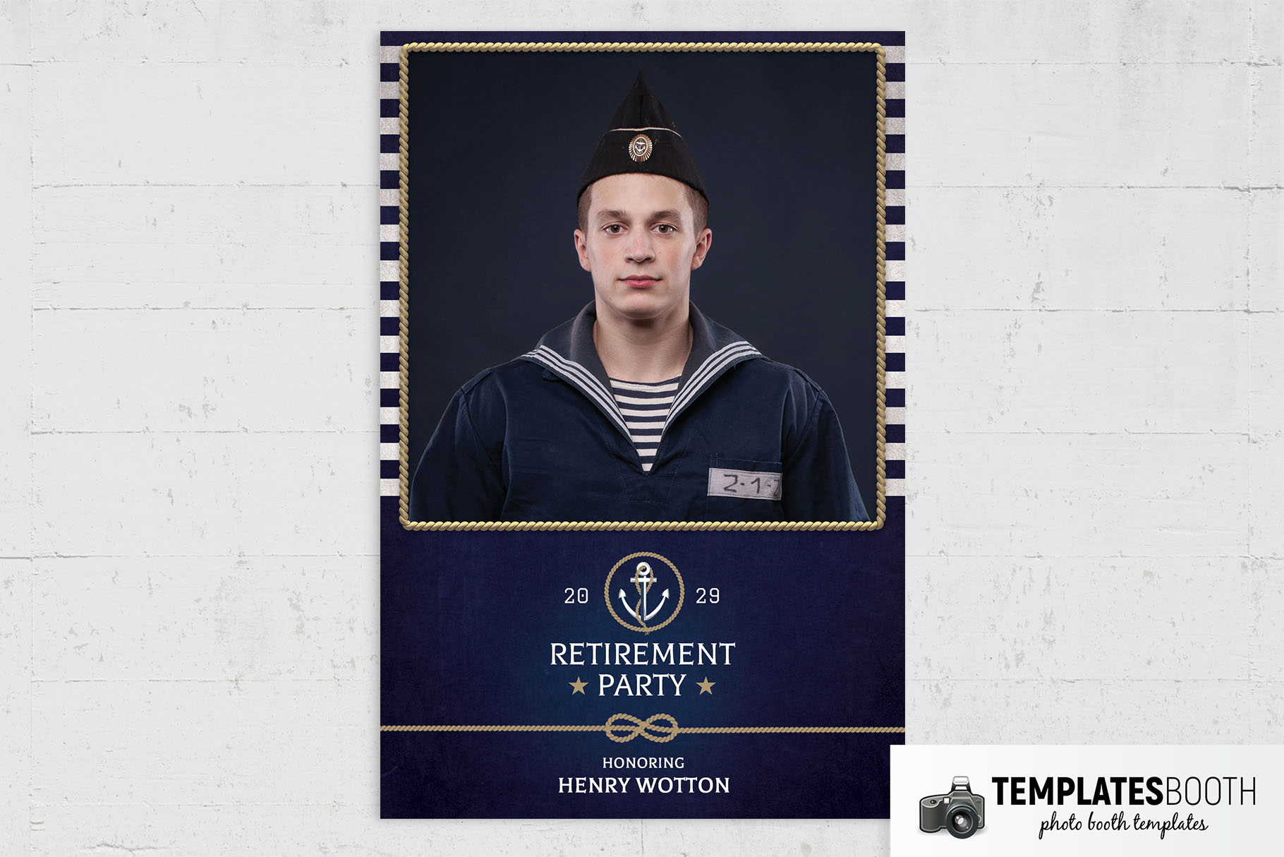 Navy Sailor Photo Booth Template
