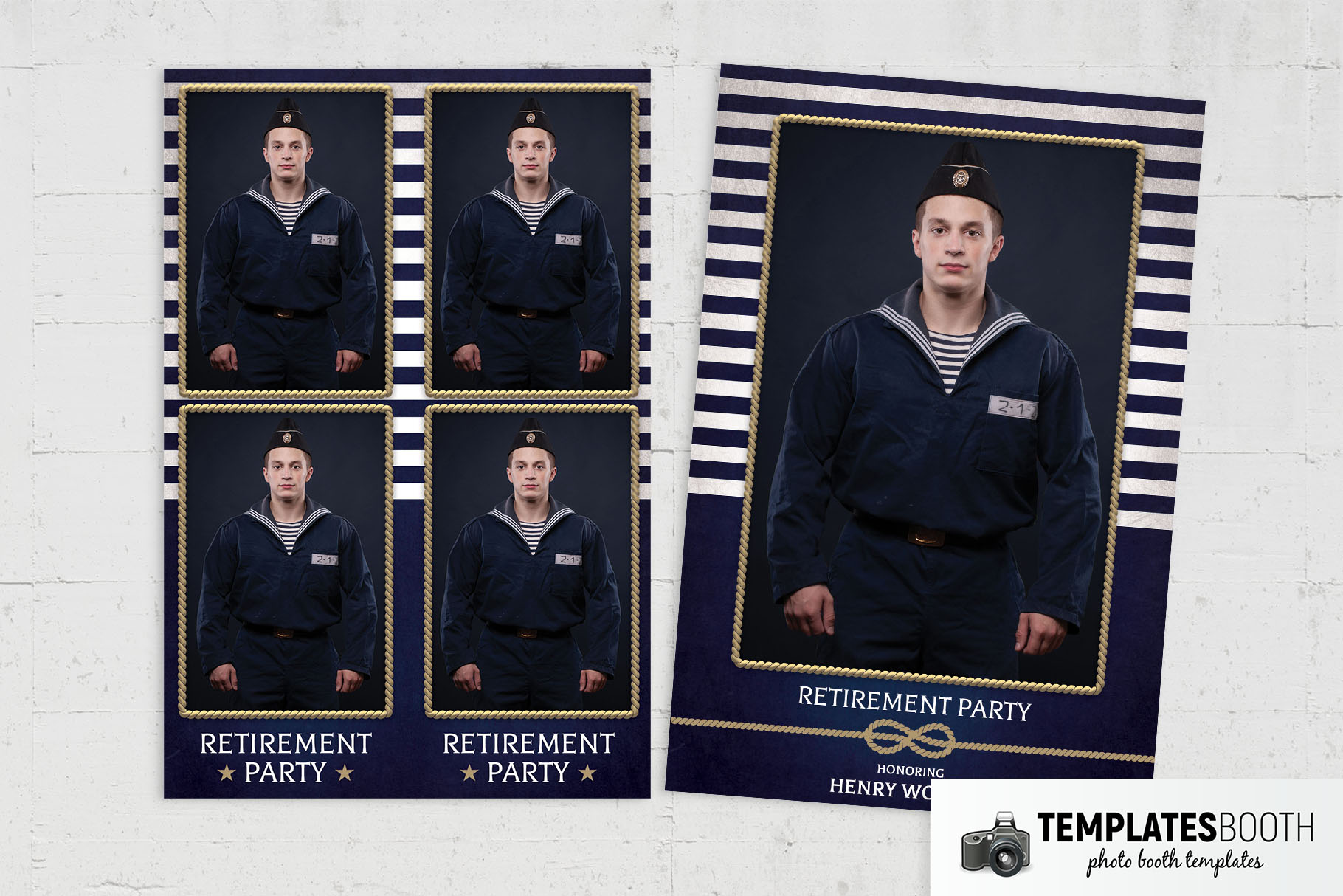 Navy Sailor Photo Booth Template