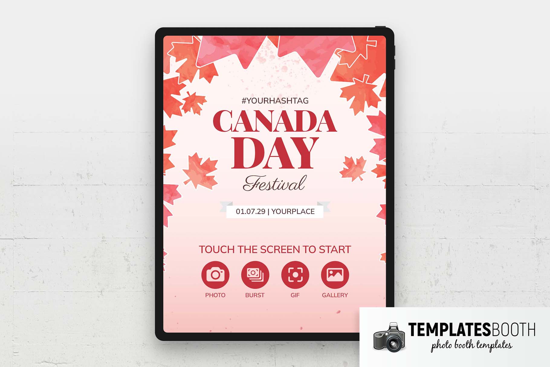 Canada Day Photo Booth Welcome Screen