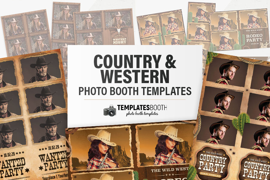 Country & Western Photo Booth Templates