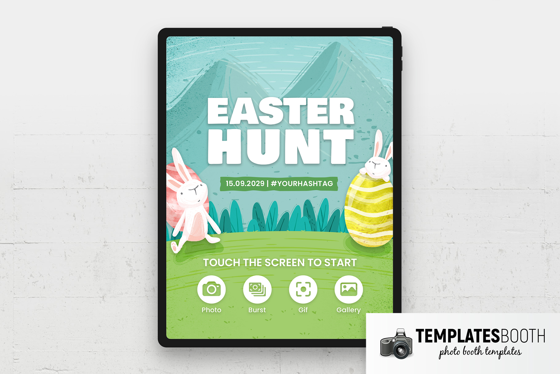 Easter Egg Hunt Photo Booth Welcome Screen