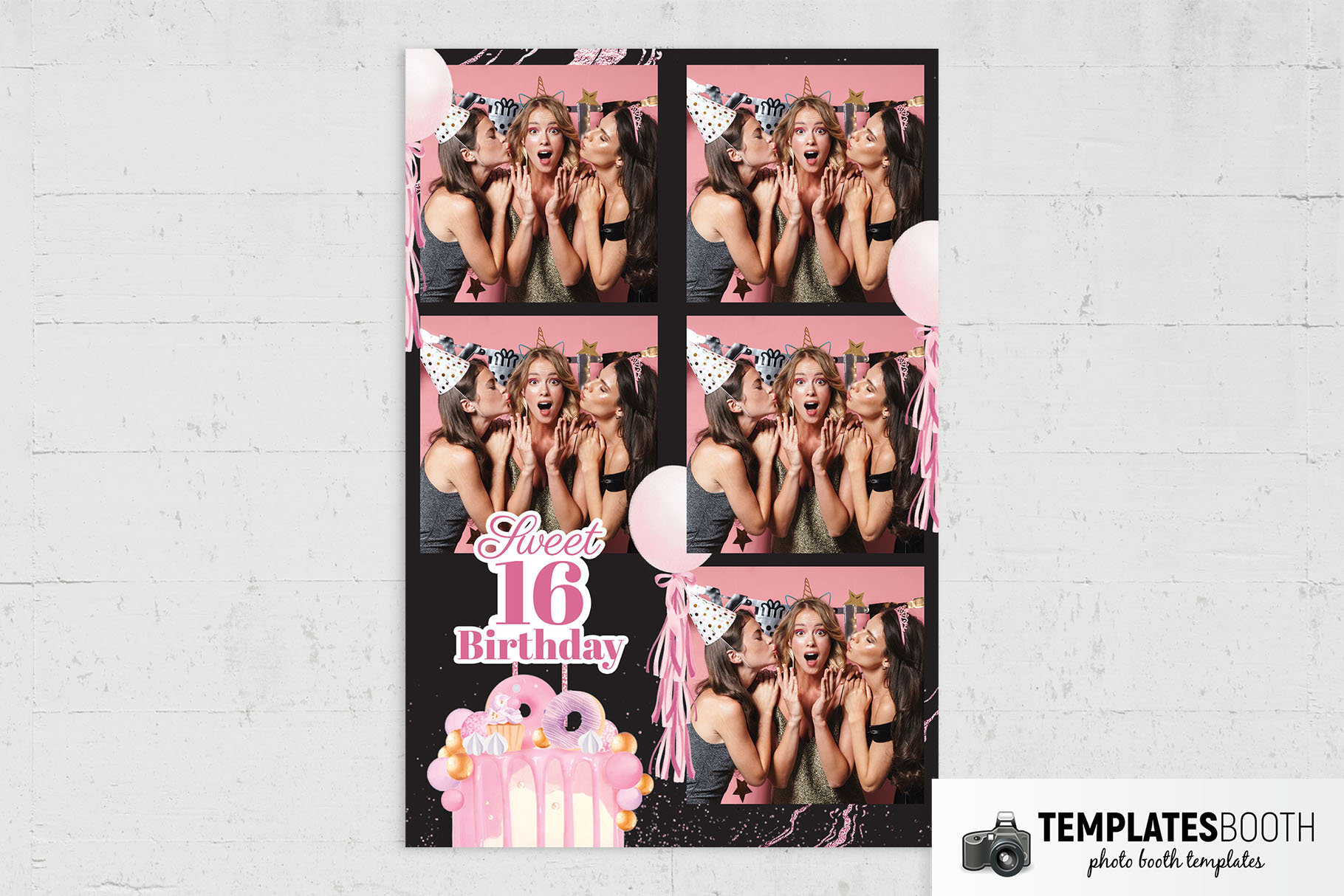 16th Birthday Party Photo Booth Template
