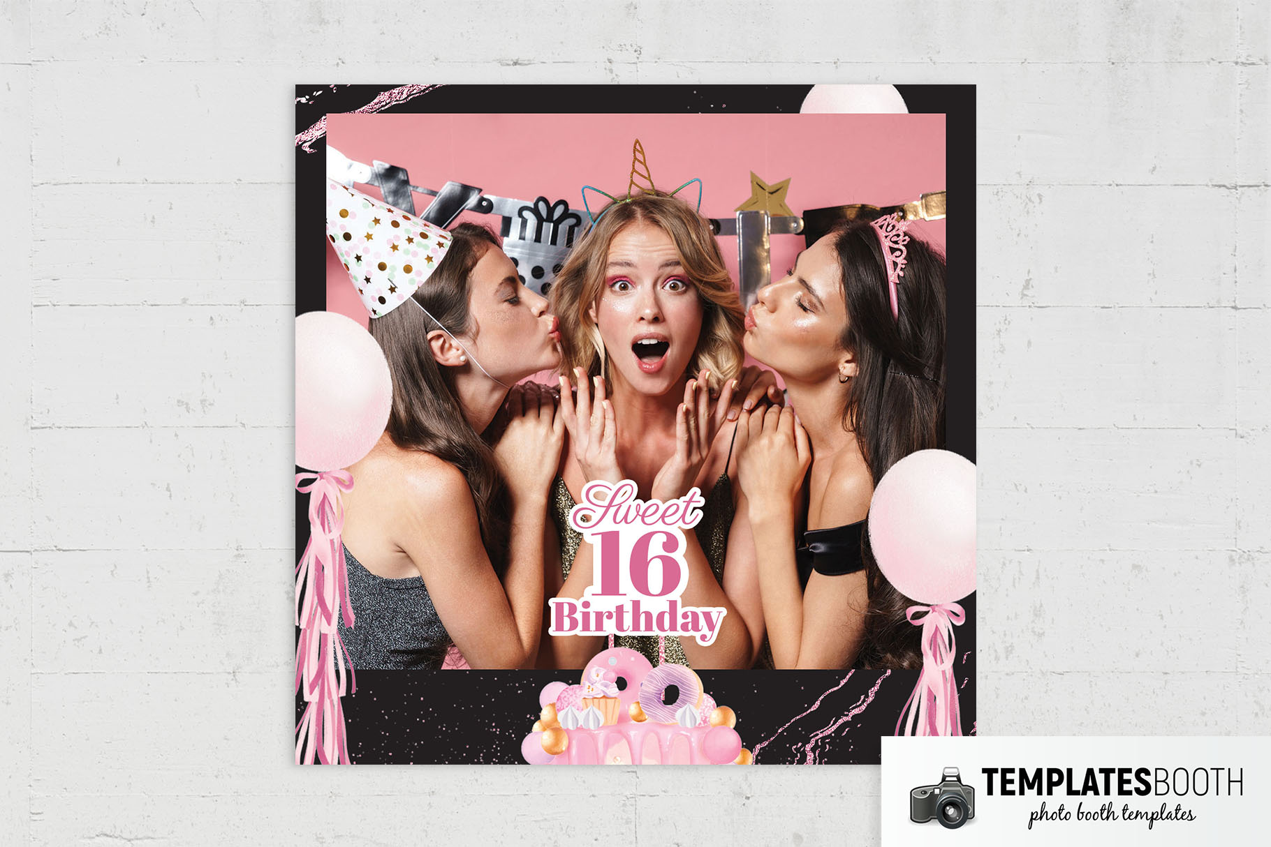 16th Birthday Party Photo Booth Template