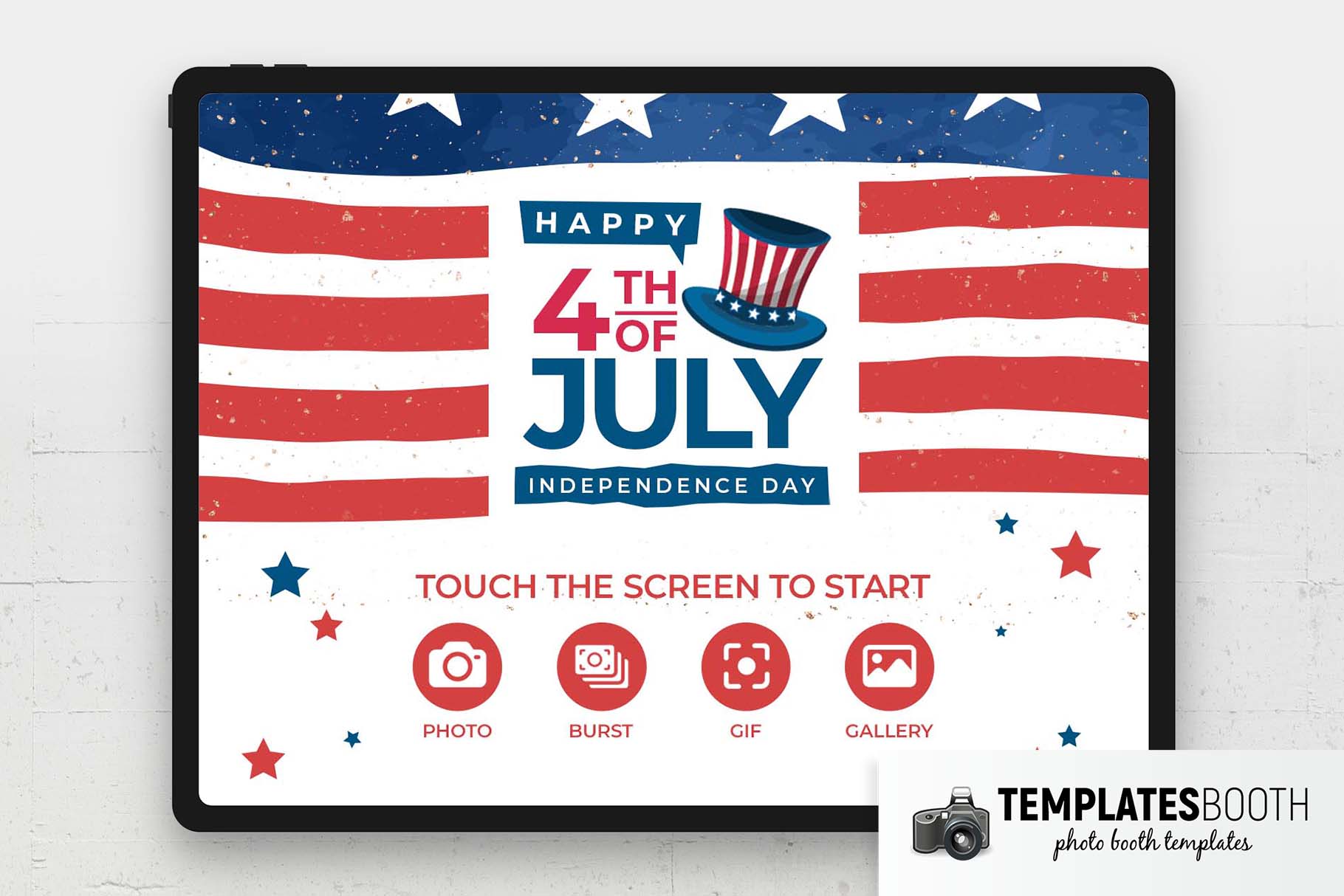 4th of July Photo Booth Welcome Screen