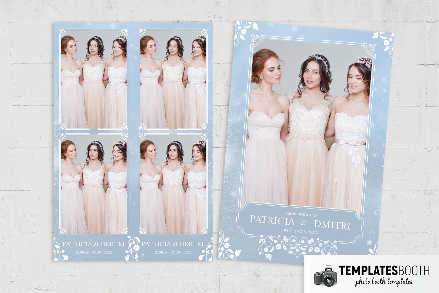 Blue Wedding Photo Booth Template