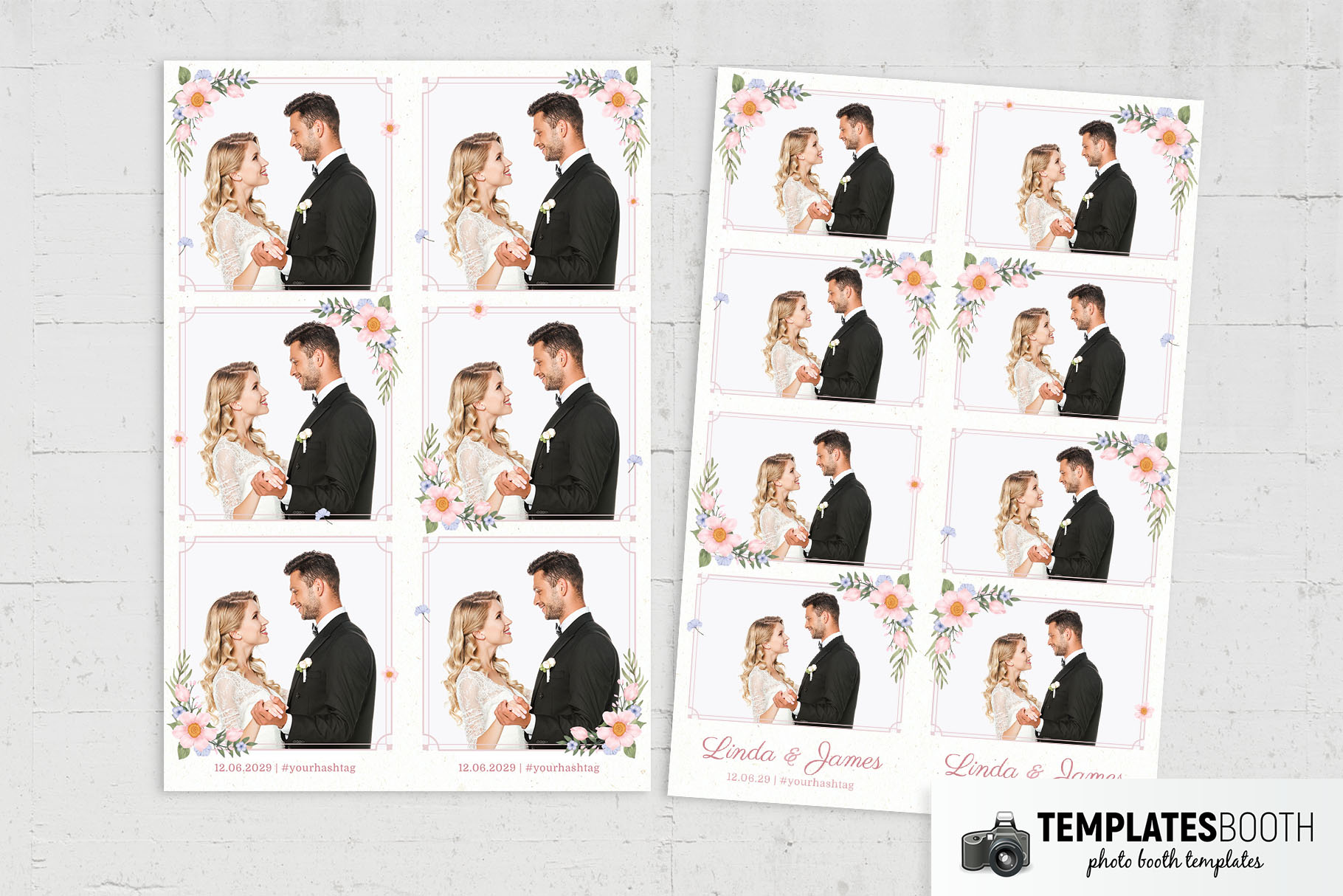 Floral Christian Wedding Photo Booth Template