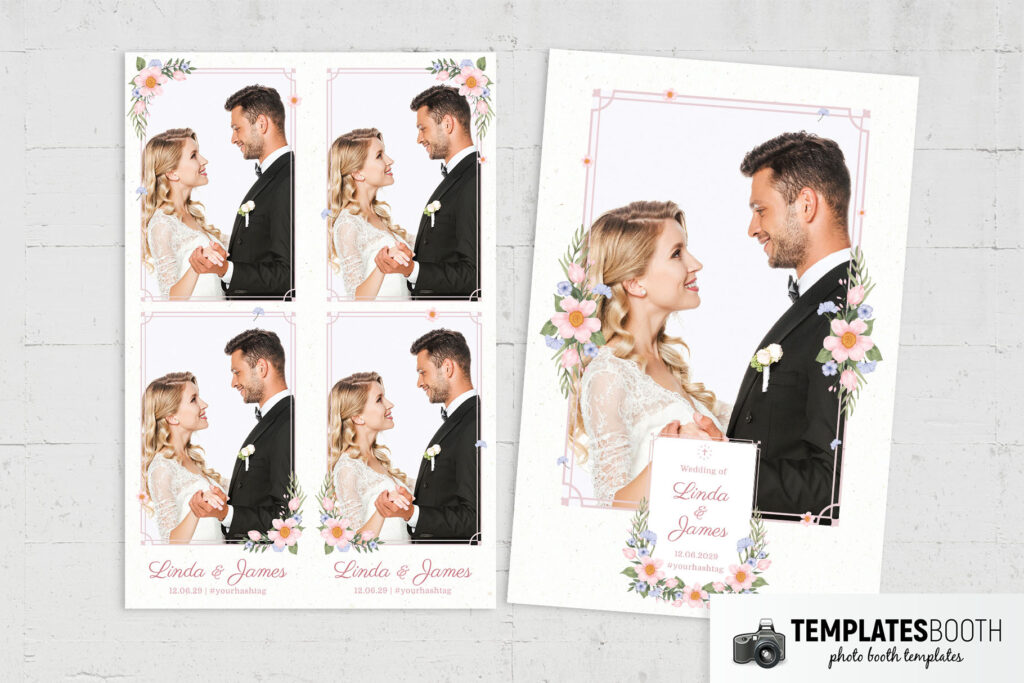 Floral Christian Wedding Photo Booth Template - TemplatesBooth