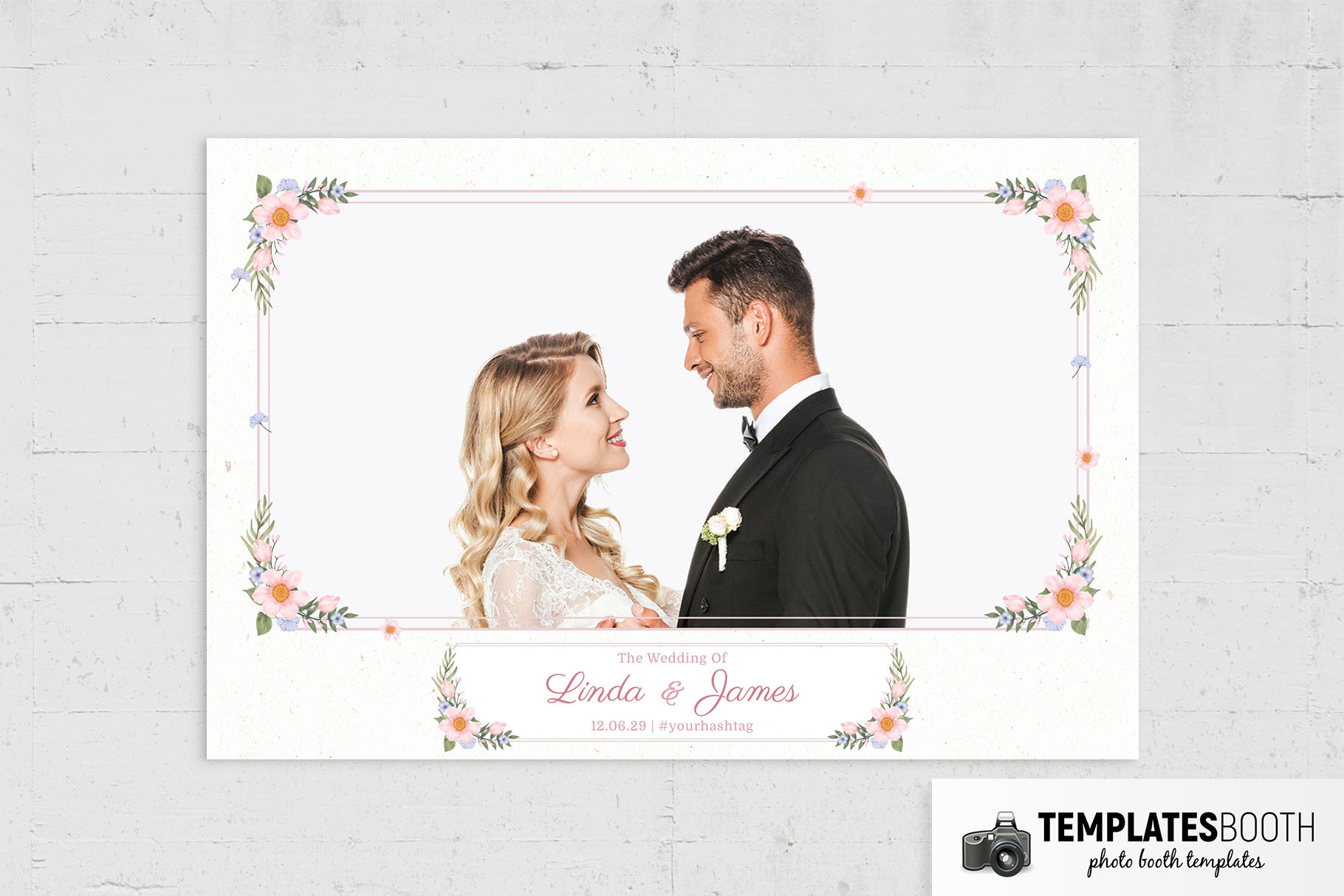 Floral Christian Wedding Photo Booth Template