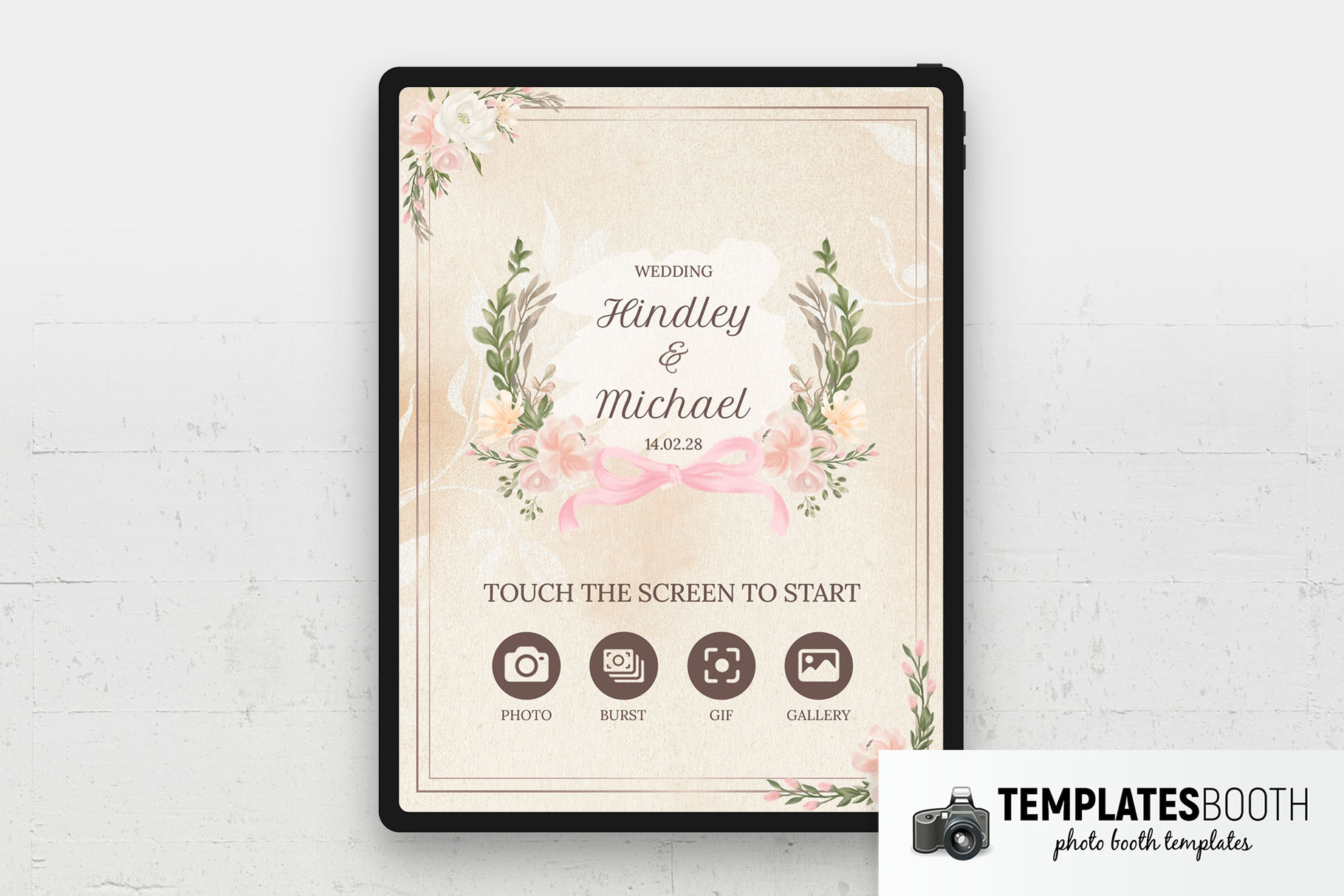 Rustic Elegance Photo Booth Welcome Screen