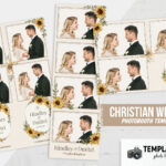 Sunflower Wedding Photo Booth Template (AI, EPS Fomrat)