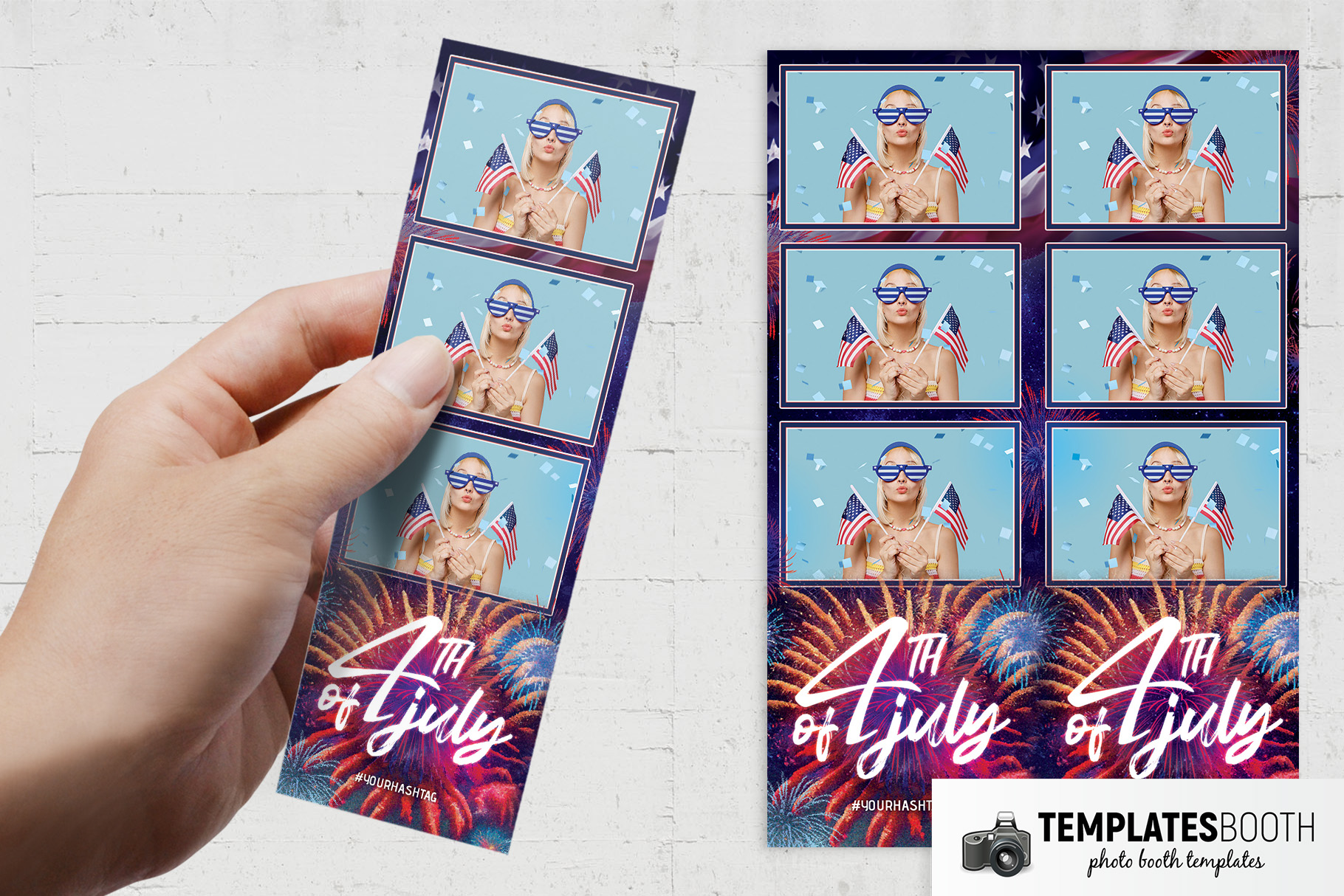 4th July Fireworks Photo Booth Template