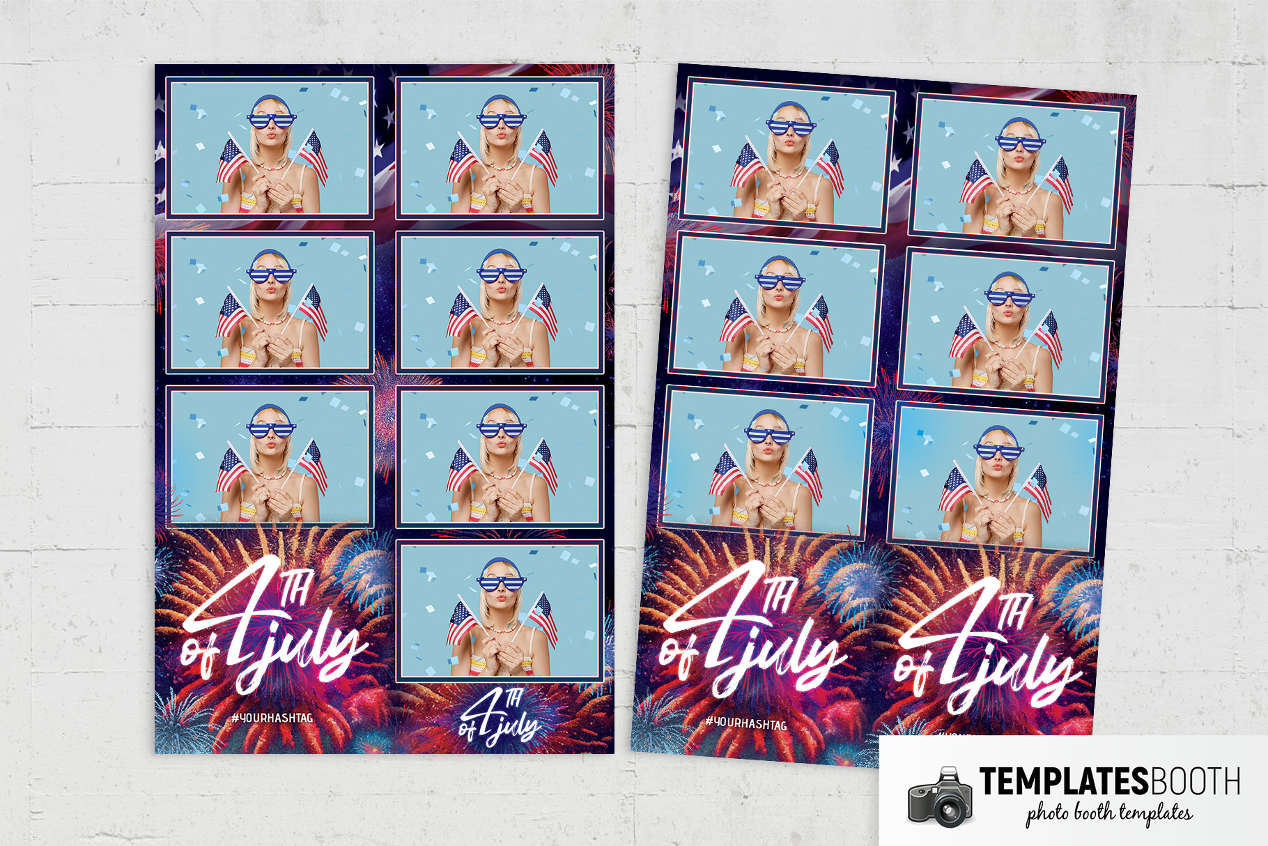 4th July Fireworks Photo Booth Template