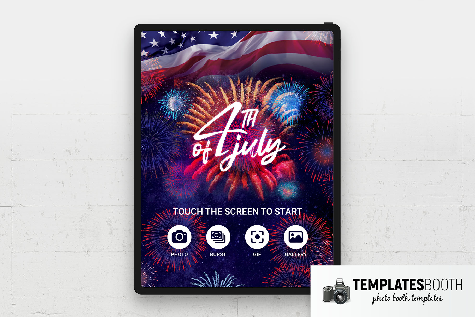 4th July Fireworks Photo Booth Welcome Screen