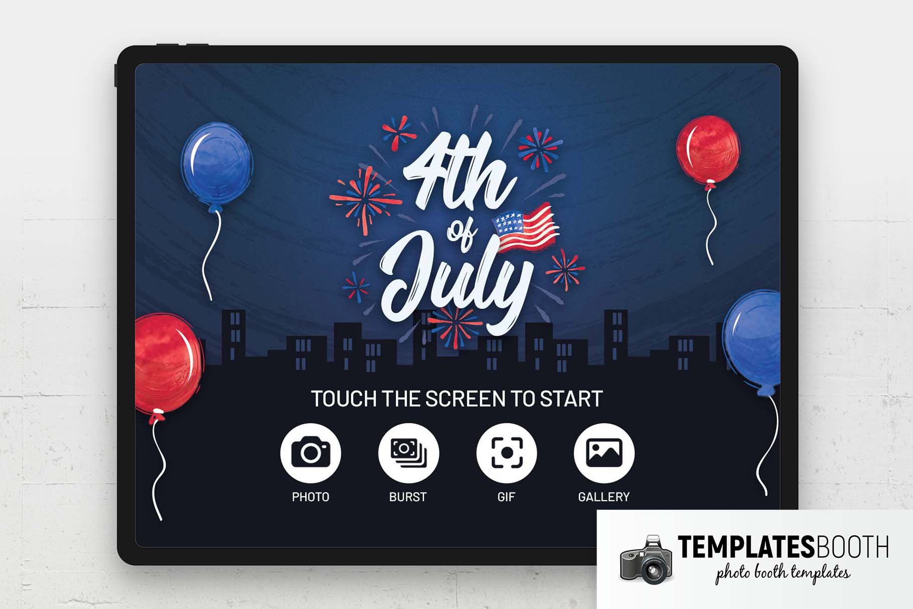 Fun 4th of July Photo Booth Welcome Screen