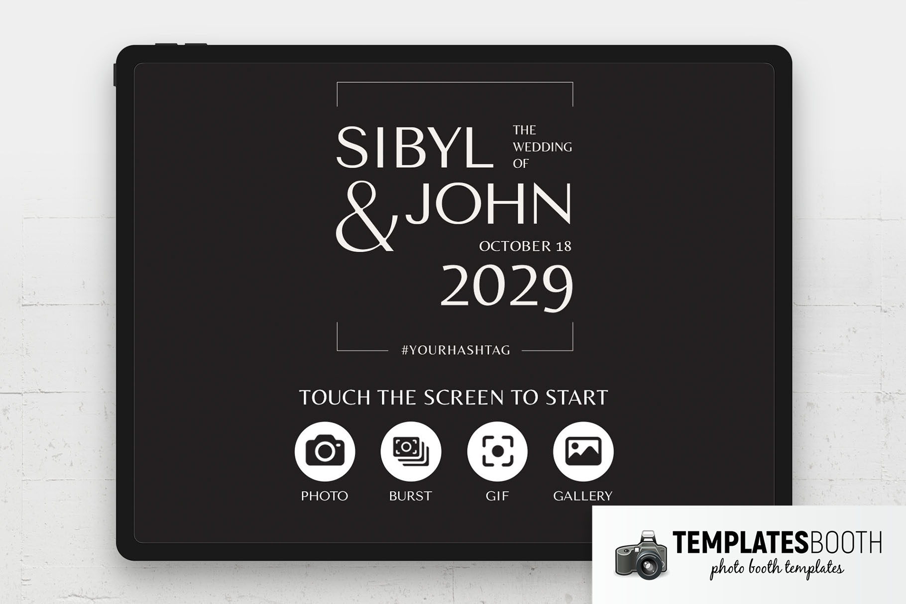 Typographic Photo Booth Welcome Screen