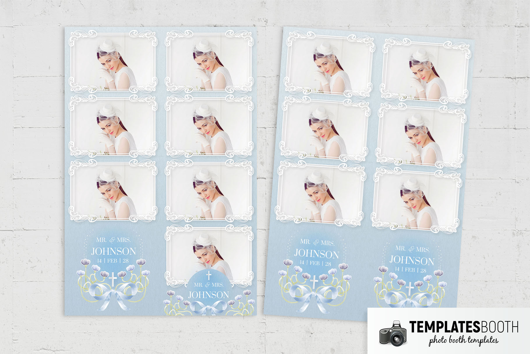 Blue Christian Wedding Photo Booth Template