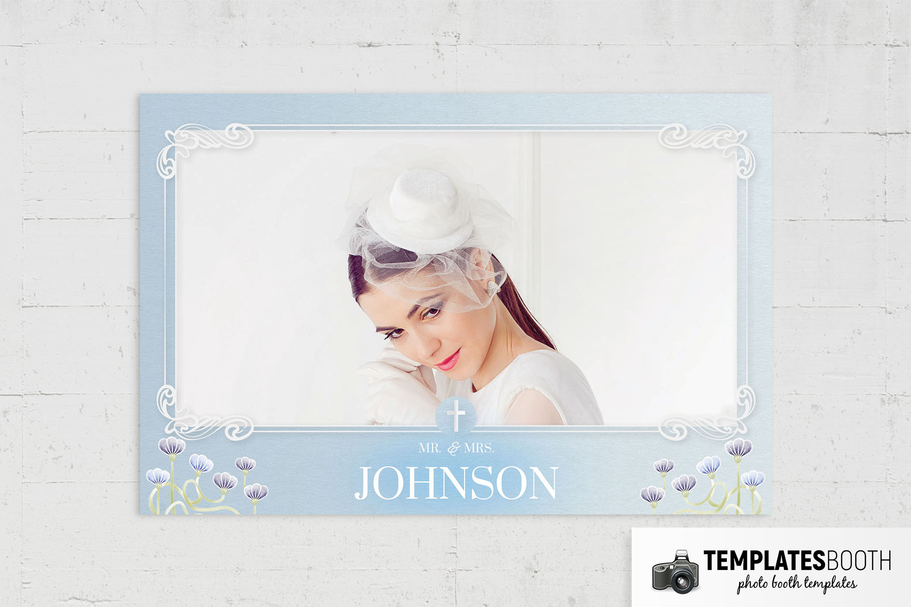 Blue Christian Wedding Photo Booth Template