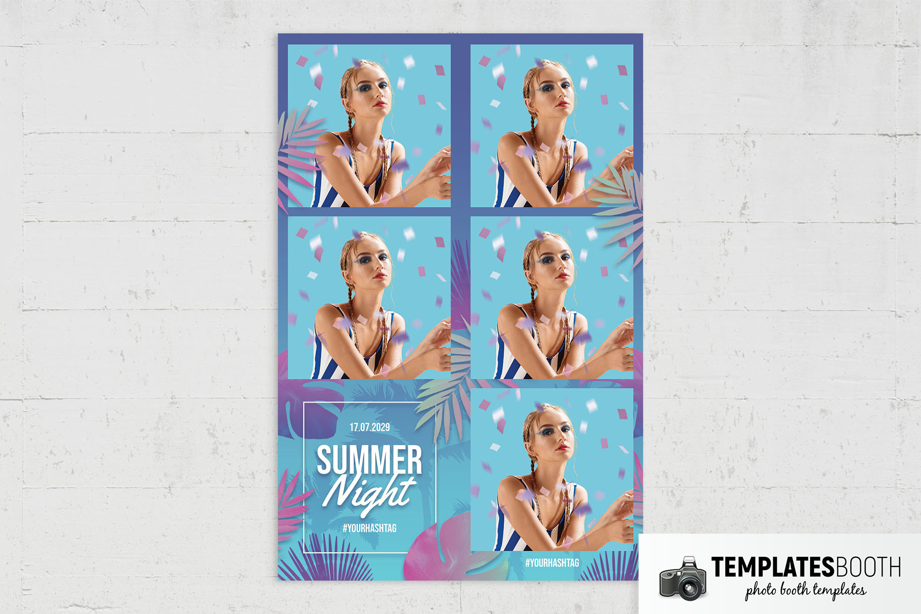 Free Summer Party Photo Booth Template