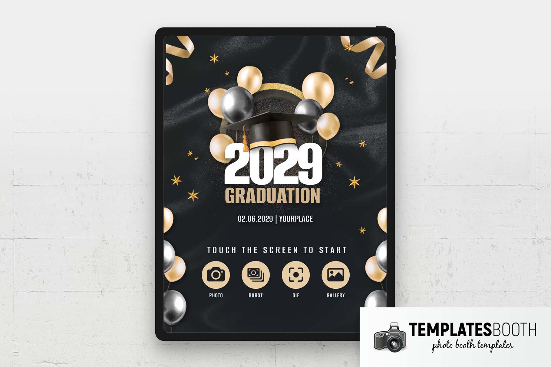 Graduation Photo Booth Welcome Screen